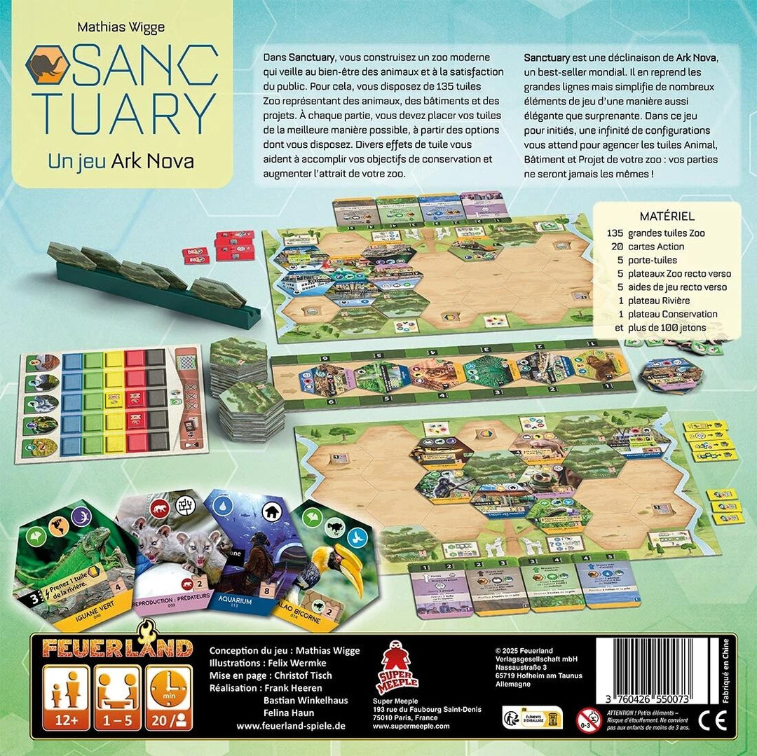 Ark Nova : Sanctuary – verso de la boîte française