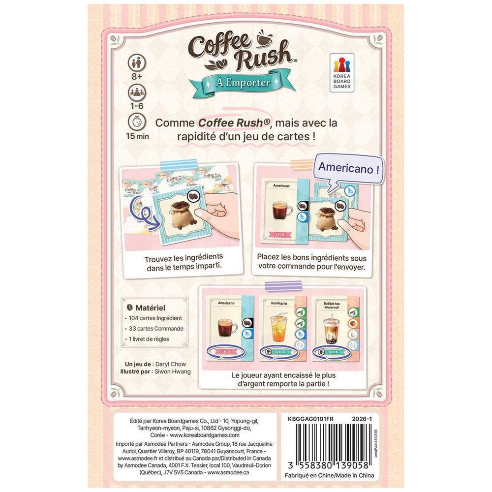Coffee Rush – À Emporter – contenu et détails du jeu