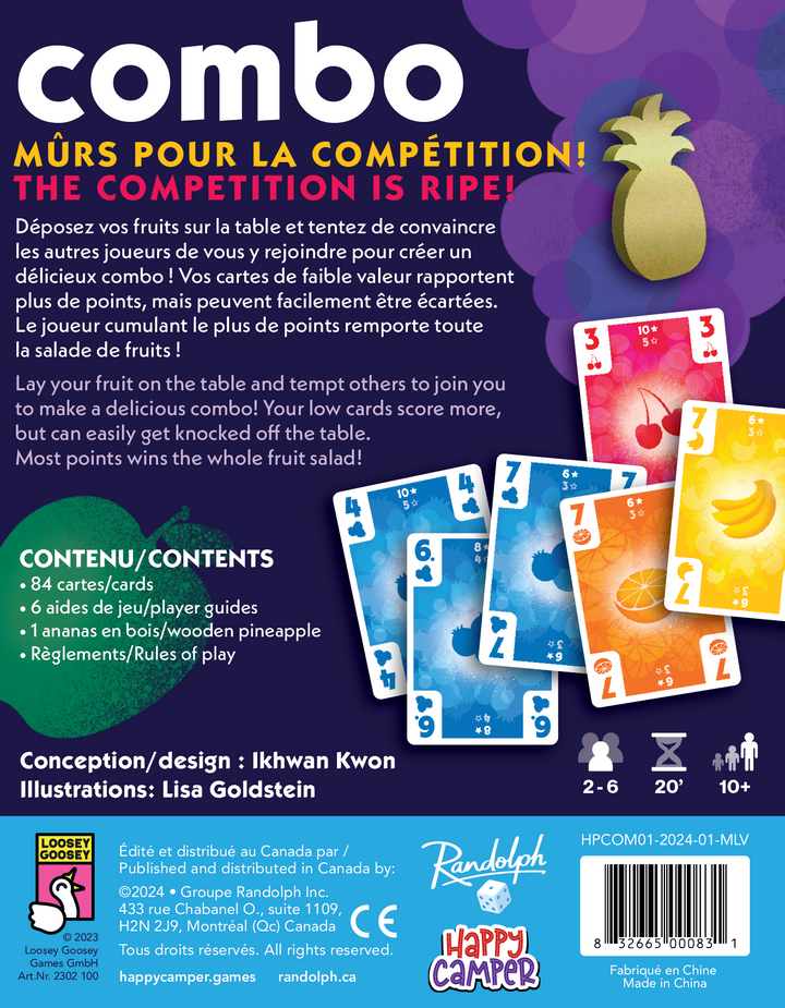 Combo — dos de la boîte.