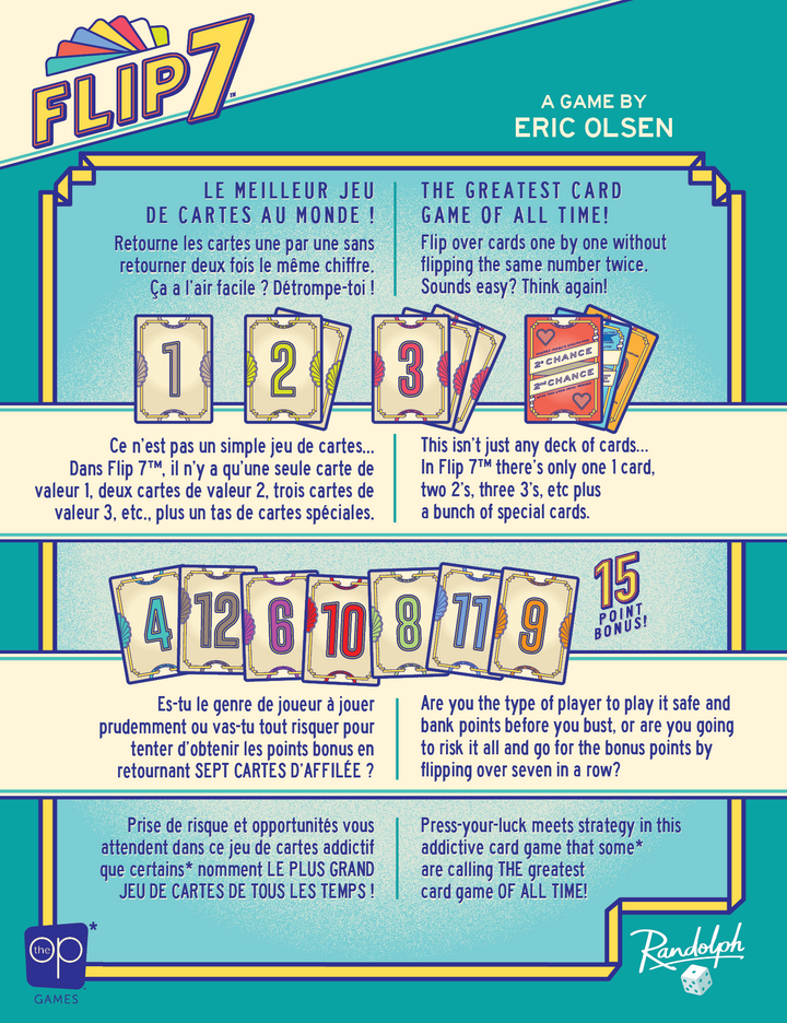 Flip 7 — dos de la boîte.