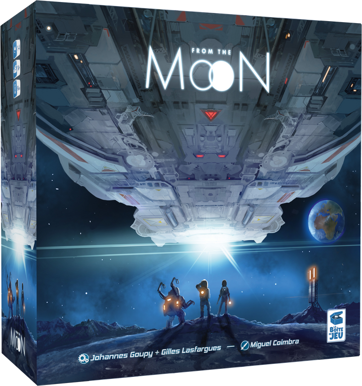 From The Moon — boîte du jeu en perspective, côté gauche visible.