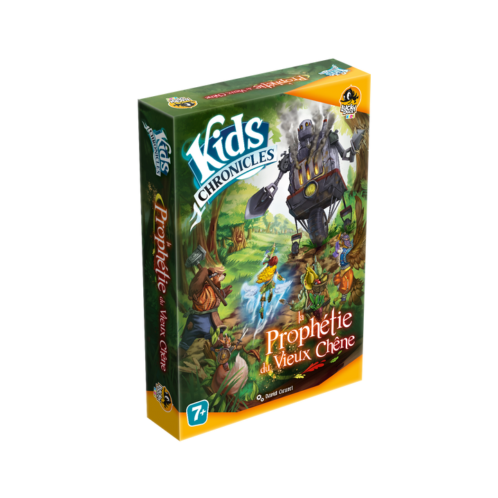 Kids Chronicles: Prophétie du Vieux Chêne — boîte du jeu en perspective, côté gauche visible.