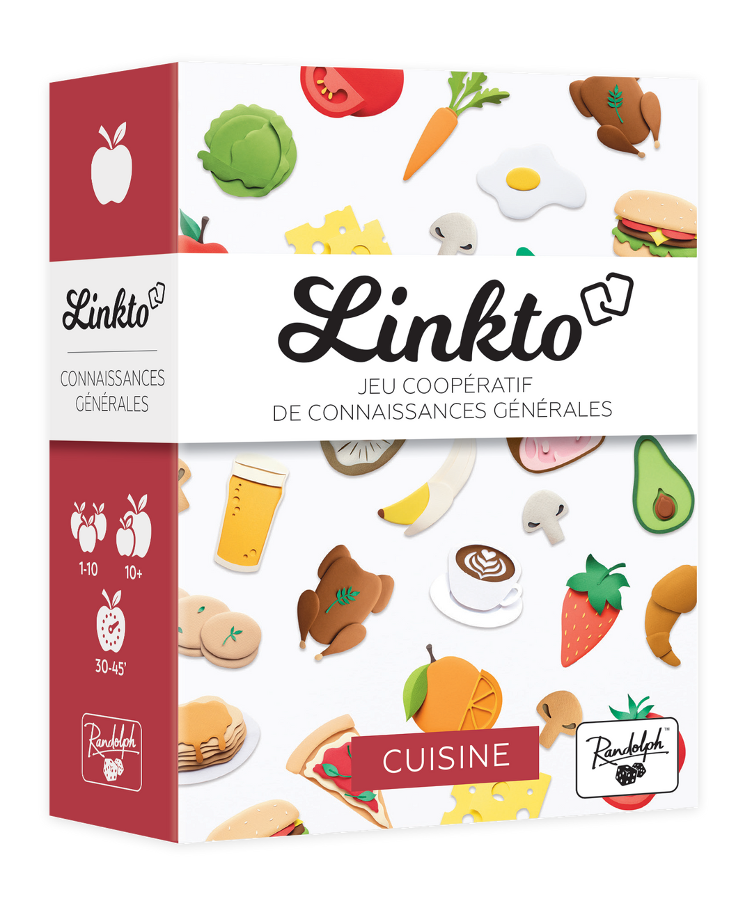 Linkto: Cuisine — boîte du jeu en perspective, côté gauche visible.