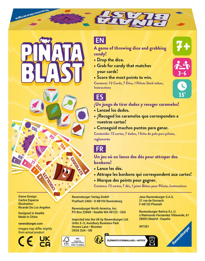 Pinata Blast — dos de la boîte.