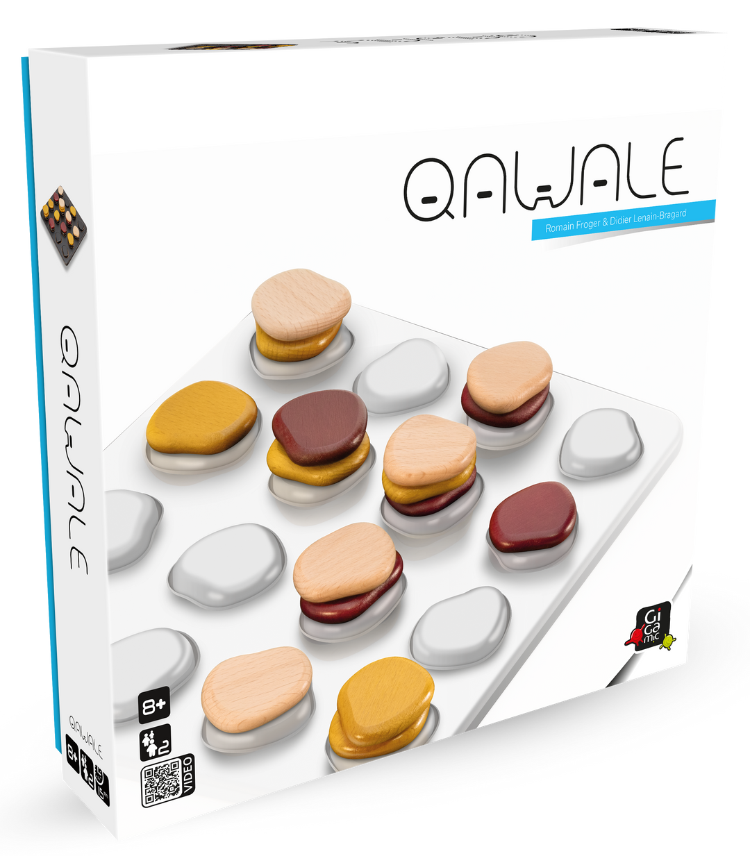 Qawale — boîte du jeu en perspective, côté gauche visible.