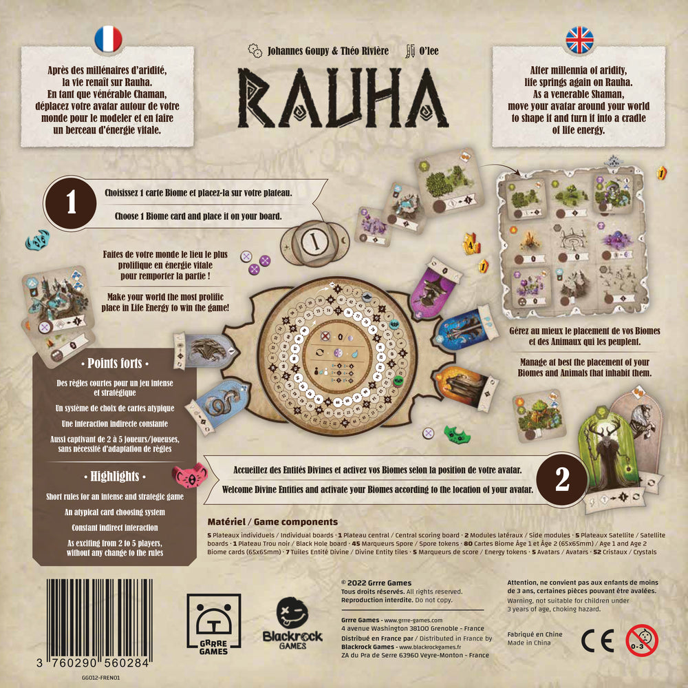 Rauha — dos de la boîte.