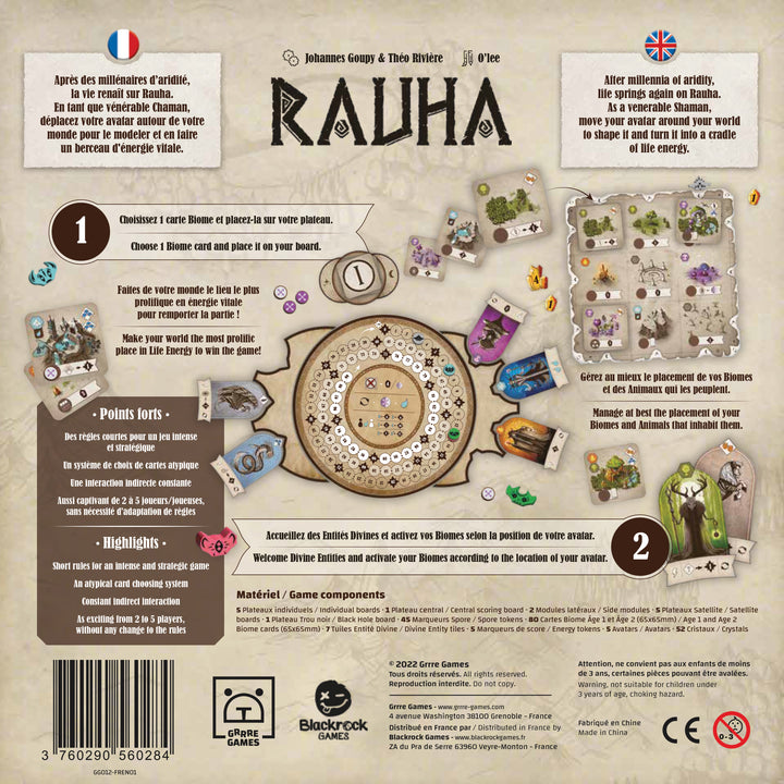 Rauha — dos de la boîte.